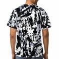 thumbnail image 6 of LAOLIUSN Men's Black White Graffiti T-Shirt, Abstract Streetwear Graphic Tee, Short Sleeve All Over Print Shirt, S-4XL, 6 of 7