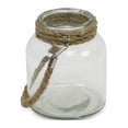 thumbnail image 3 of Ribbed Round Jar With Rope Wrapped Neck - 5.5"X5.5"X6.25", 3 of 6