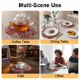 thumbnail image 2 of Ocean Red Octopus Round 13 Inch Placemats Set of 8, Nautical Castle Coastal Lighthouse HeatResistant Non Slip Place Mats for Dining Table, Wipeable Braided Kitchen Table Mats for Housewarming, 2 of 9