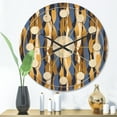 thumbnail image 2 of Designart 'Retro Luxury Waves In Blue and Gold I' Mid-Century Modern Wood Wall Clock, 2 of 5