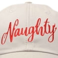 thumbnail image 2 of DALIX Naughty or Nice - Naughty Christmas Hat Womens Embroidered Baseball Cap in Beige, 2 of 6