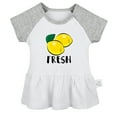 thumbnail image 2 of iDzn Lemon Fresh Lemonade Novelty Dresses For Baby, Newborn Babies Skirts, Infant Princess Dress, 0-24M Kids Graphic Clothes (Gray Raglan Dresses, 0-6 Months), 2 of 5