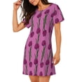 thumbnail image 2 of Lsque Tulips Flowers Pattern Nightgowns for Women Sleep Shirts Short Sleeve Nightshirt Pullover Nightdress Soft Sleepwear Relaxed Fit Nightdress, 2 of 6