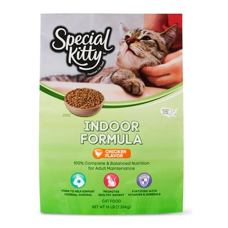 Special Kitty Indoor Formula with Chicken Flavor Dry Cat Food, 16 (The Best Dry Cat Food For Indoor Cats)
