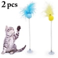 thumbnail image 2 of 2 Pcs Jouet à Plumes pour Chat Ventouse Ressort Cloche Jouet pour Chaton, 2 of 10