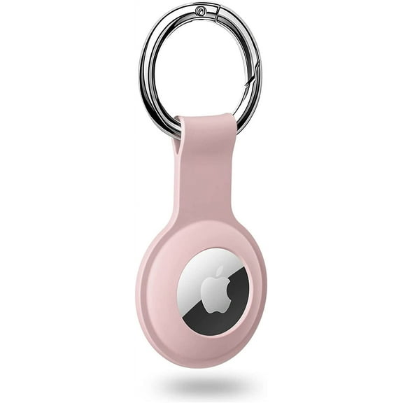 AirTag Holder Case, Apple Airtags Keychains with Ultra Light Silicone Sleeve Cover Compatible for Airtags, Pink