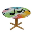 thumbnail image 3 of Autua Musical Notes Triadic Color Scheme Round Tablecloth 100% Polyester 31"-35, 3 of 8