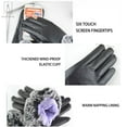 thumbnail image 6 of Gustave Women Leather Touch Screen Gloves Thermal Lining Faux Fur Cuffs Motorcycle Driving Winter Warm Gloves Full Finger Mitten "Purple", 6 of 9
