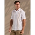 thumbnail image 2 of Havanera Men's and Big Men's Front Panel Point Collar Short Sleeve Button-Down Shirt, Sizes S-5XL, 2 of 8
