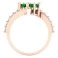 thumbnail image 4 of Solitaire with Accents Engagement Ring for Women - 1.48ct Simulated Emerald in 18K Rose Gold Promise Ring, 4 of 6
