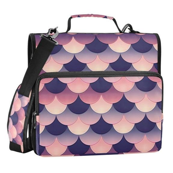 ALAZA Zipper Binder Beautiful Fish Scales 3 Ring Trapper Keeper File Folder Organizer Bag