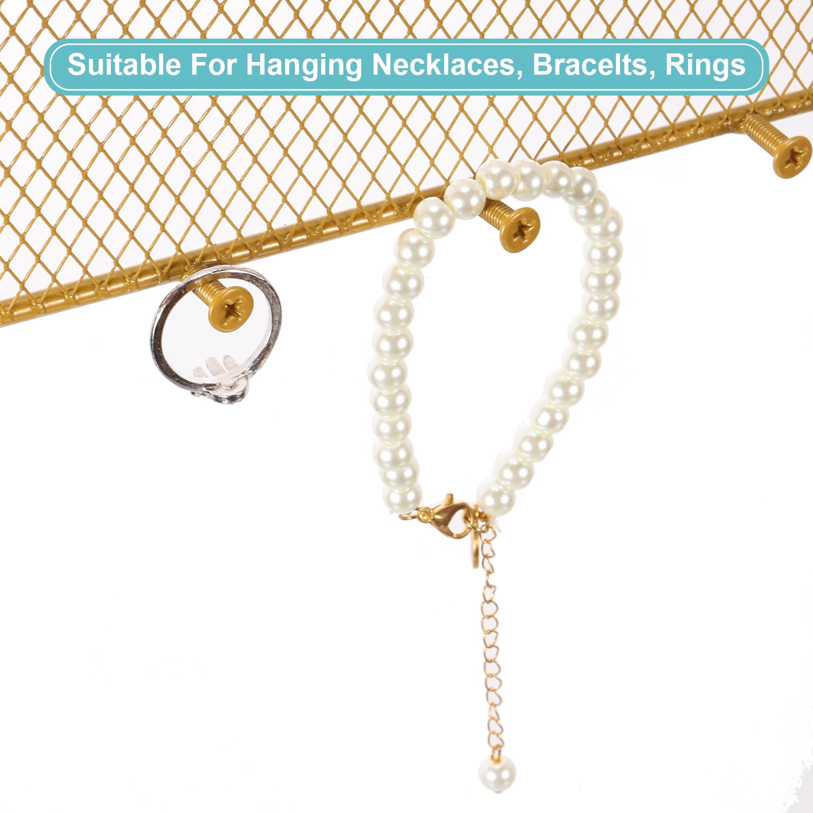 1 Set Earring Holder Organizer Wall, Necklace Holder Hanging Earring Organizer Oval Jewelry Organizer Wall for Earring Necklace Jewelry Wall Home Decoration, Medium