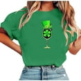 thumbnail image 2 of Qetyuw St Patricks Day Shirts Womens Short Sleeve Round Neck Shirt Clover Wine Glass Graphic Tee Shirts Summer Holiday Casual Tees, 2 of 6