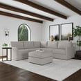thumbnail image 2 of Flex Beige 5 Seat Modular Sectional Sofa and Ottoman with Performance Fabric, 2 of 5