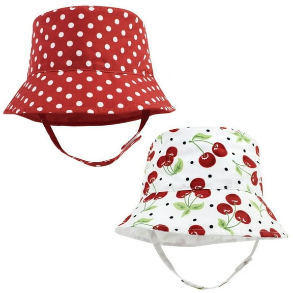 Hudson Baby Infant Girl Sun Protection Hat, Cherries Dot, 0-12 Months