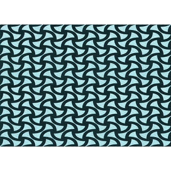 Ahgly Company Indoor Rectangle Patterned Deep Teal Green Area Rugs, 7' x 10'