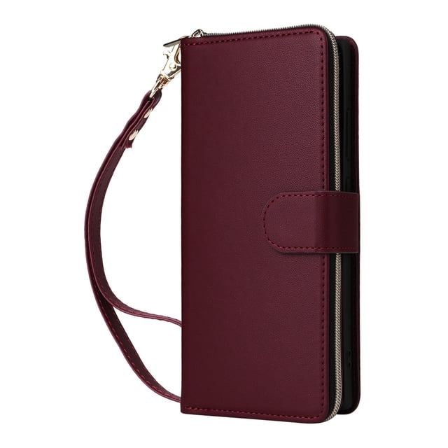 Case For Samsung Galaxy S26 Ultra/S26 Plus/S26, Wallet Cover With Adjustable Detachable Lanyard Holder Shell