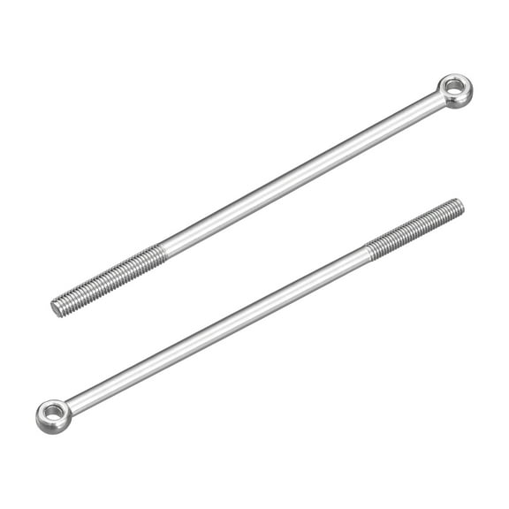 4Pcs M8 x 150mm Lifting Eye Bolts, 304 Stainless Steel Machinery Shoulder Swing Bolt Lifting Ring Eyebolt for Pipeline Gate Valves, Building Steel Pipe Fasteners, Silver