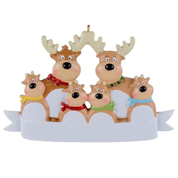 Árbol De Navidad Personalizado De La Familia De Renos, Alce, Santa, Familia, Ciervo, Vacaciones, Decoración De Invierno, Regalo Tradicional Sweethay HA043603-06