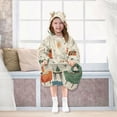 thumbnail image 7 of FORMRS Wearable Blanket Hoodie with Sleeves for Kids Cozy Flannel Sweatshirt, Beige Cats Reading, 7 of 7