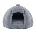 thumbnail image 1 of Nido semicerrado para gatos y perros, cama de peluche con fondo antideslizante, suministros para mascotas Gris, 1 of 9