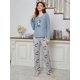 thumbnail image 1 of Pijamas para mujer Otoño Invierno conjuntos de pijamas con estampado navideño ropa informal de manga larga para el hogar moda nueva en ropa de dormir para mujer, 1 of 4