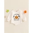 thumbnail image 4 of Aojekbee Baby Girl Boy Halloween Romper Pumpkin Bat Print Long Sleeve Sweatshirt Jumpsuit for Fall, 4 of 10