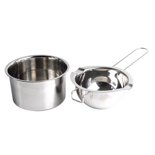 Paquete de 2 Dobles Universales BLESIY Acero Inoxidable Ollas de fusión de cera de velas