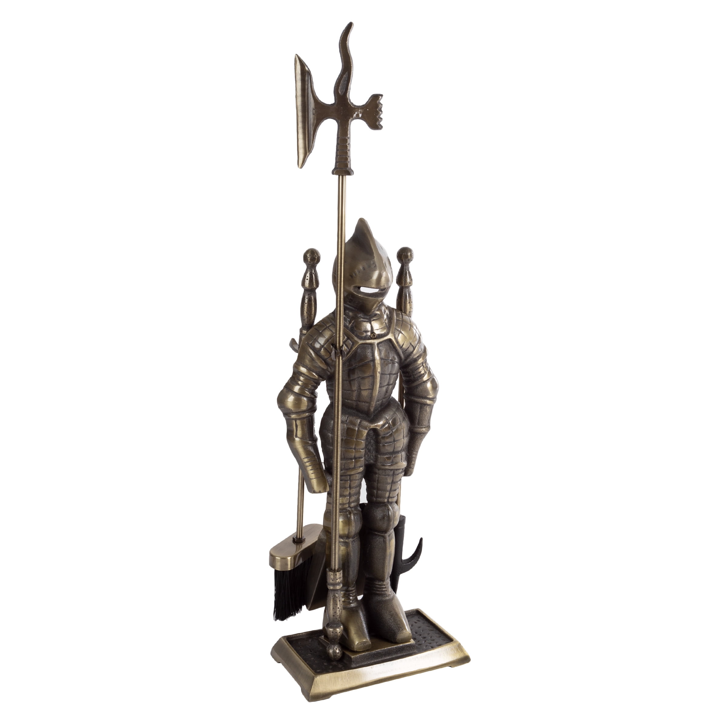 Somerset Home Medieval Knight Fireplace Tool Set a Antique Brass