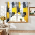 Abstract Color Block Sheer Curtains Swag Valances for Windows Yellow ...