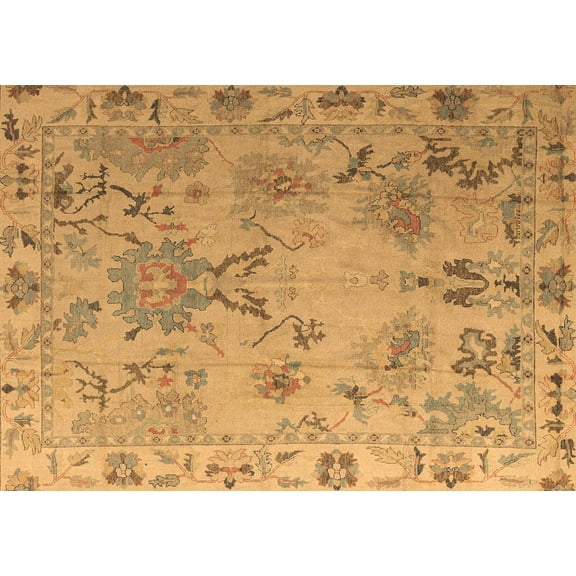 Ahgly Company Indoor Rectangle Abstract Brown Modern Area Rugs, 5' x 7'