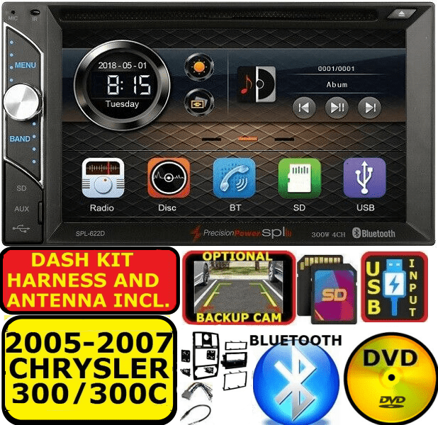 05 06 07 CHRYSLER 300 BLUETOOTH TOUCHSCREEN CD DVD USB AUX CAR RADIO