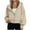 Beige, variant on HAiming Women's Zip up Hoodie Jacket Solid Color Drawstring Long Sleeved Sweatshirts Casual Loose Coat with Pockets