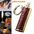 thumbnail image 1 of 2PCS Permanent Match, Flint Metal Keychain Match, Retro Waterproof Emergency Survival Camping Keychain Lighter for Outdoor, Gold&Black, 1 of 8