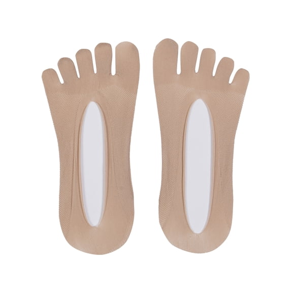 Dewadbow Women Solid Seamless Low Cut Crew Ankle Five Finger Toe Boat Socks