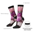 thumbnail image 4 of KLL Purple And Pink Tulip Bouquet Print Cool Socks Men's Women's Crew Socks Funny Crazy Novelty Stockings, 4 of 6
