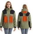 thumbnail image 1 of RXIRUCGD USB Intelligent Constant Temperature Heated Windproof Plus Size Coat For Men And Women Winter 4 Heated Jacket Coat( Army Green, Size:L ), 1 of 4
