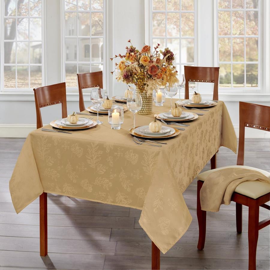 Festive linen tablecloth A gift for the family Jacquard double-sided weaving High European quality Linen Linen tablecloth for kitchen