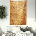 thumbnail image 4 of Egypt Tapestry, Hieroglyphs Composition with Horizontal Lines Figures Ancient Eastern Culture, Wall Hanging for Bedroom Living Room Dorm Decor, 40W X 60L Inches, Pale Orange Amber, by Ambesonne, 4 of 5