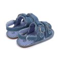 thumbnail image 6 of LNMQLPDBS Toddler Sandals Boys Girls Open Toe Denim Shoes with Striped First Walkers Non-Slip Soft Sole Sandals Summer Toddler Flat Sandals Outdoor Baby Sneakers Beach Unisex Baby Casual Sandals, 6 of 9