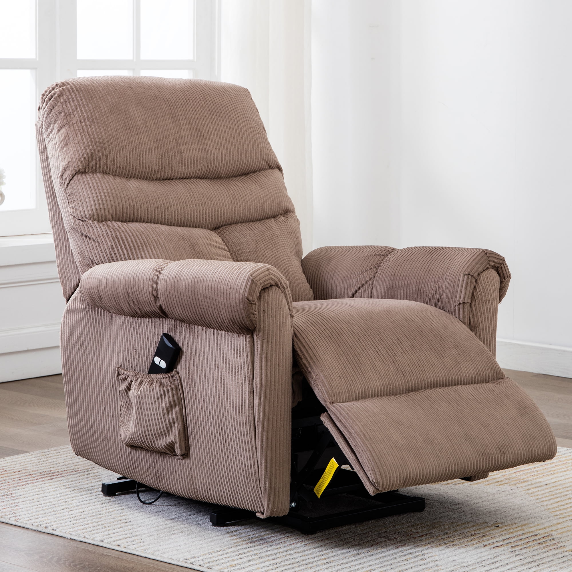 Recliner with Overstuffed Design, Power Lift Recliner Chair for Elderly