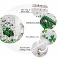 thumbnail image 3 of St. Patrick's Day Bathroom Shower Curtains with 12 Hooks Polyester Waterproof Shower Curtain for Stalls and Bathtubs Green Lucky Grass Truck Grey Wooden Decorative Bathroom Curtain 72x72 Inches, 3 of 9