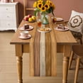 thumbnail image 2 of Farmhouse Yellow Brown Table Runner - 90 Inch Long Vintage Wooden Striped Cotton and Linen Blended Dress Scarves Farmhouse Table Runner for Kitchen Dining, Coffee Table, 13" x 90", 2 of 8