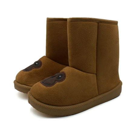 LAVRA Girl s Winter Faux Fur Boots Glitter Star Winter Snow Ankle Shoes Non-Slip Rubber Sole