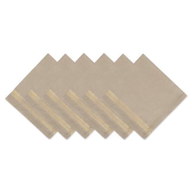 Design Imports CAMZ10705 Ensemble de Serviettes à Rayures Dorées Scintillantes - Ensemble de 6