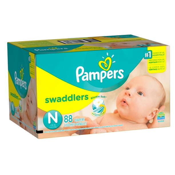 Pampers Swaddlers Newborn Diapers Size 0 88 count - Walmart.com