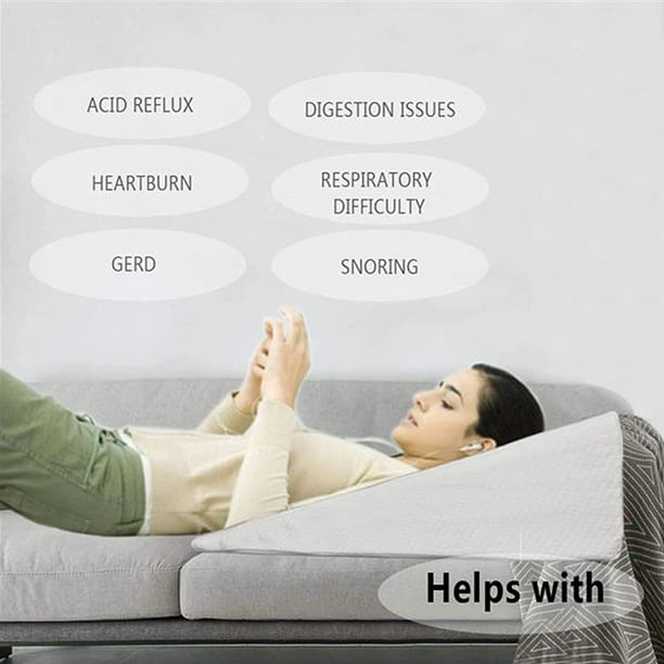 Memory Foam Wedge Pillow for Sleep Support Pillow for Back Leg and Knee Pain Relief Ideal for Sleeping Reading 25 X 24 X 12