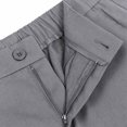 thumbnail image 6 of JTSRKL Men's Flat Front Dress Shorts Solid Zip Fly Button Elastic Waist Stretch Bottoms Quick Dry Business Golf Daily Sports Wear Short Pants Dark Gray S, 6 of 8