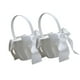 thumbnail image 1 of Billuyoard Cesta de flores con lazo romántico de diseño Simple de 2 piezas, cestas para el portador del anillo de la ceremonia de compromiso de Decoración del hogar Blanco natural, 1 of 6