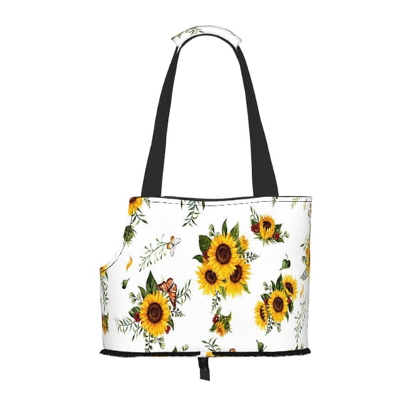 Sunflower Butterfly Pet Tote Bag Lightweight Shoulder Bag for Shopping and Travel